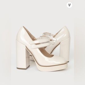 NEW Steve Madden Twice Patent Block Heel Mary Jane Platform Pumps size 6